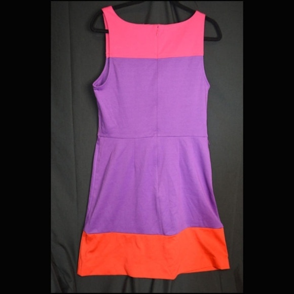 Elle NWT Women’s Purple Colorblock Career Dress – Size 12 - Picture 3 of 5